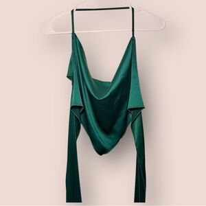 SHEIN Emerald Green Drape Blouse